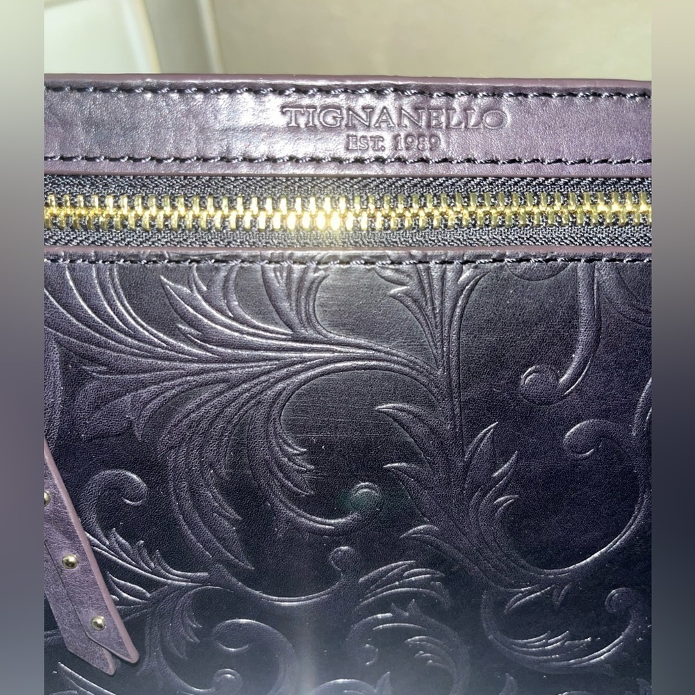 Tignanello Mojave Belt Bag, Dark Eggplant Purple *** RFID-Protected ***, NWOT - Picture 3 of 13